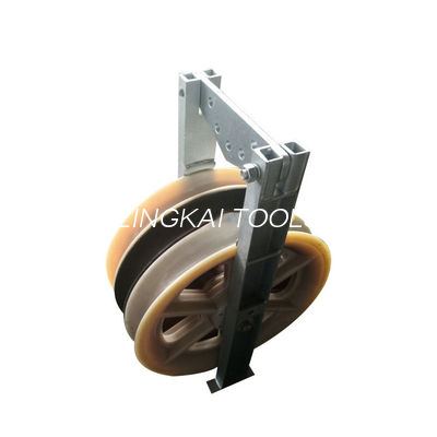 822mm Large Diameter Transmission Overhead Cable Roller Nylon Sheave Block Pulley Wih Three Wheels