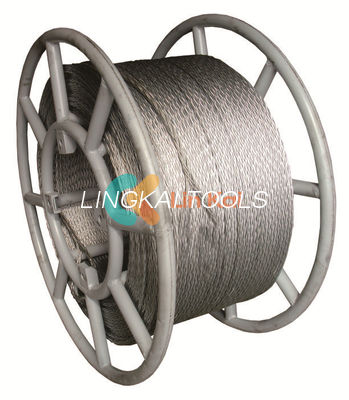 Lightweight 8/12 Strand 11MM Anti Twist Steel Wire Rope For Single Conductor Or OPGW Stringing