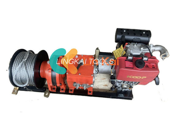 3-8 KW Rated Powerful Detachable Diesel Cable Drum Winch Machine