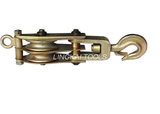 10T Dual Sheave Wire Rope Pulley Block , Hook Type Hoisting Rope Pulley Block
