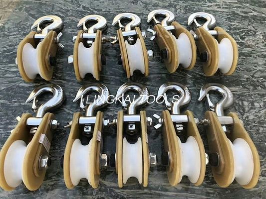 Epoxy Resin Plate Tower Erection Tools Insulated Hoisting Tackle 8mm Rope Max Dia
