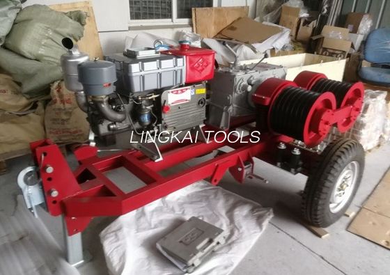 Double Capstan Drum Winch 5 Tons With Trailer Match Honda / Yamaha Gasoline Engine