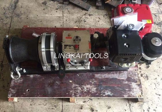 Single Capstan Fast Speed Cable Winch Puller Diesel Engine In Line Construction
