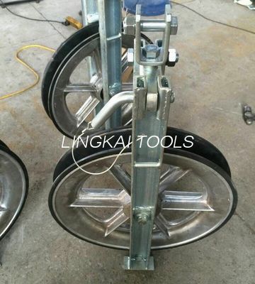 20KN Rated Load Transmission Line Stringing Tools Rubber Lined Aluminium Sheave