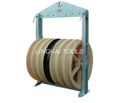 Six Bundled Conductor Lines Transmission Tools And Equipment Seven Wheel Nylon Conductor Pulley